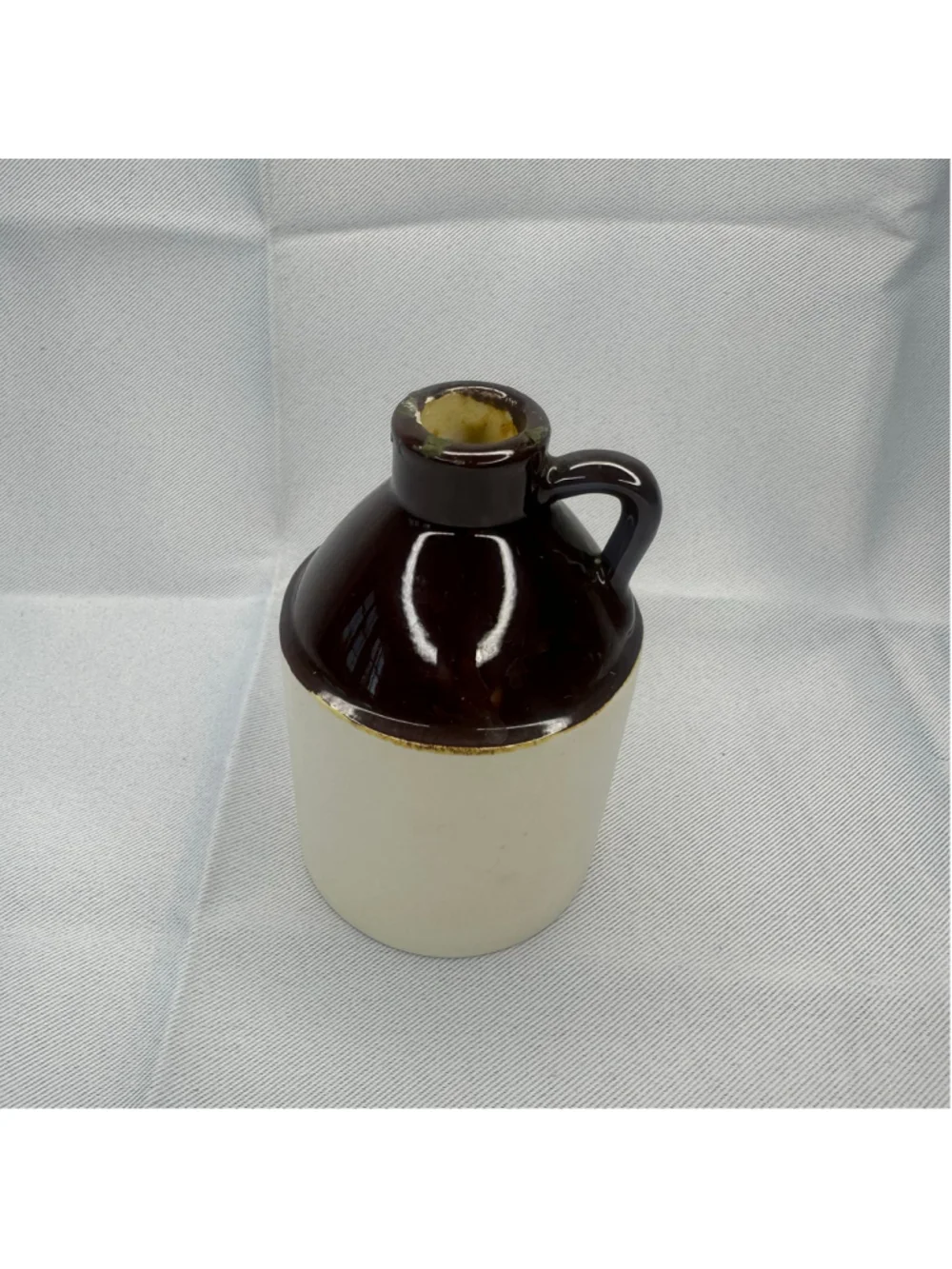 Vintage Signed 1975 Vermont Studio Pottery Stoneware Mini Jug - Covered Bridge